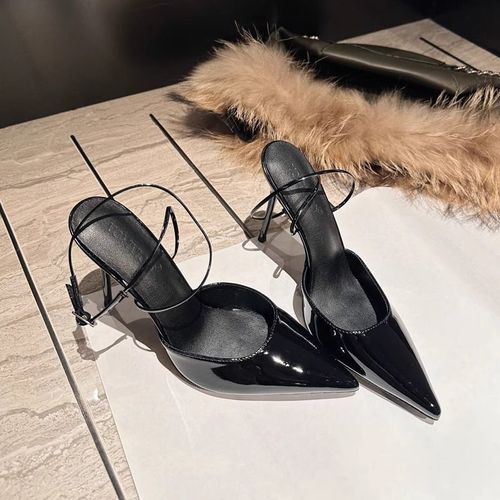 Women's External Lift Heeled Pumps with Skirt, 2025 Summer Uncommon Design Sense Elegant Pointed Toe Non-Slip Sandals
