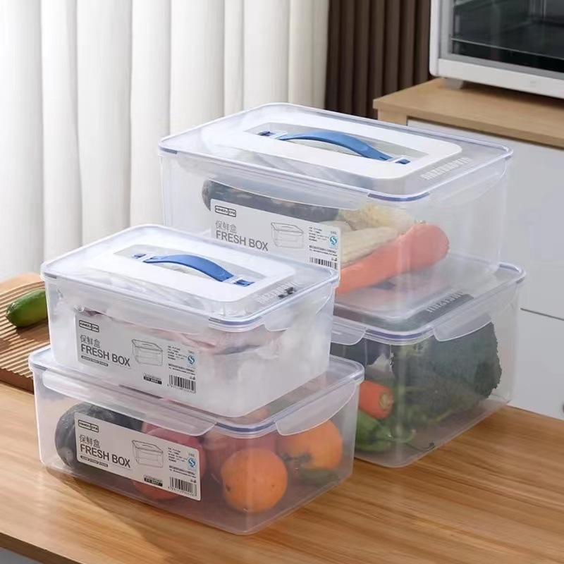 保鲜盒五谷杂粮干货厨房冻柜冰箱泡菜烧烤食物塑料手提密封保鲜盒