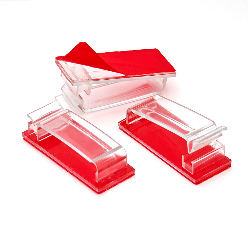 대형 푸시형 직사각형(빨간색 투명 테이프)