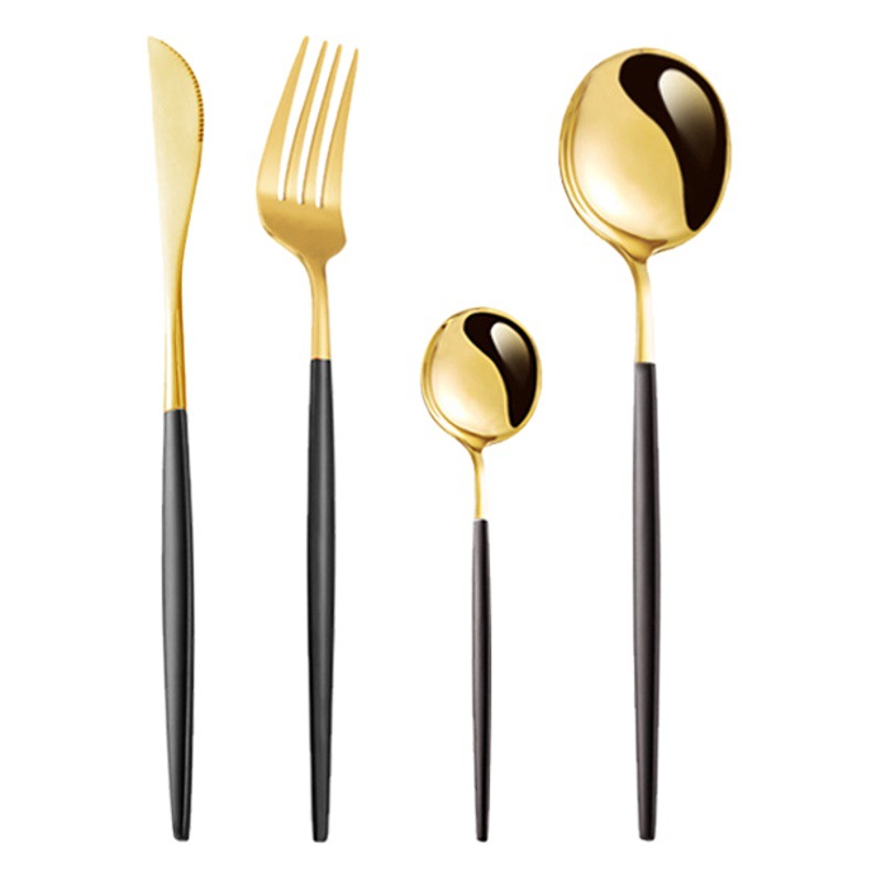 Portugal traje vajilla comida occidental cuatro piezas principales cuchillo de carne, tenedor y cuchara Amazon transfronterizo de acero inoxidable vajilla, tenedor y cuchara cuchillo