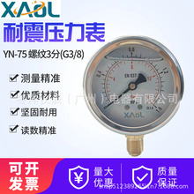 XAOL船用耐震压力表YN75 10bar G3/8 液压油压防震抗震压力表包邮
