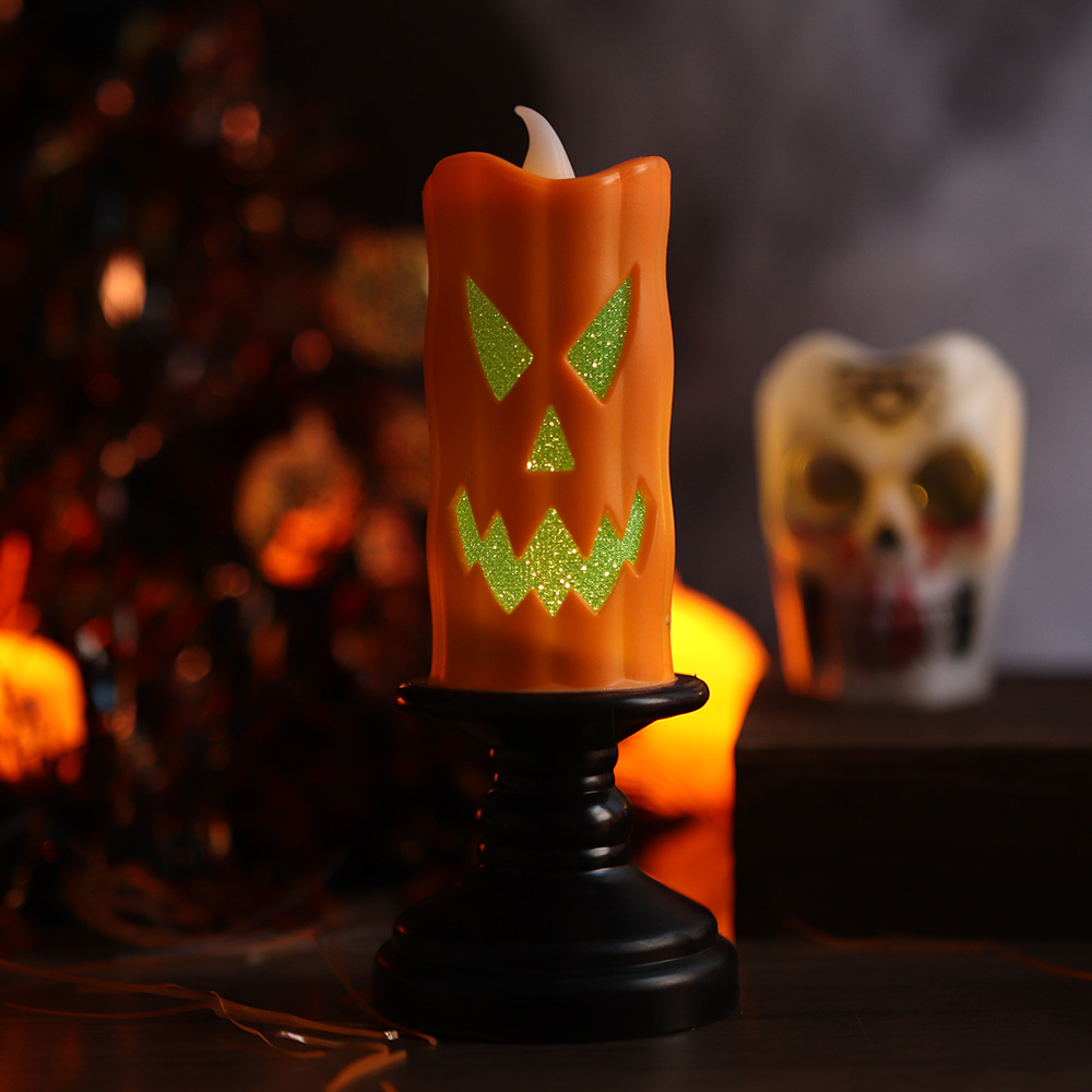 Adornos decorativos de Halloween, esqueletos, velas electrónicas, faroles de calabaza, accesorios para fiestas de Halloween, candelabros, faroles de calabaza image 23