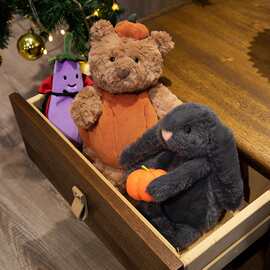 jellycat2024万圣节新品巴塞罗南瓜熊茄子长耳兔毛绒玩具公仔玩偶