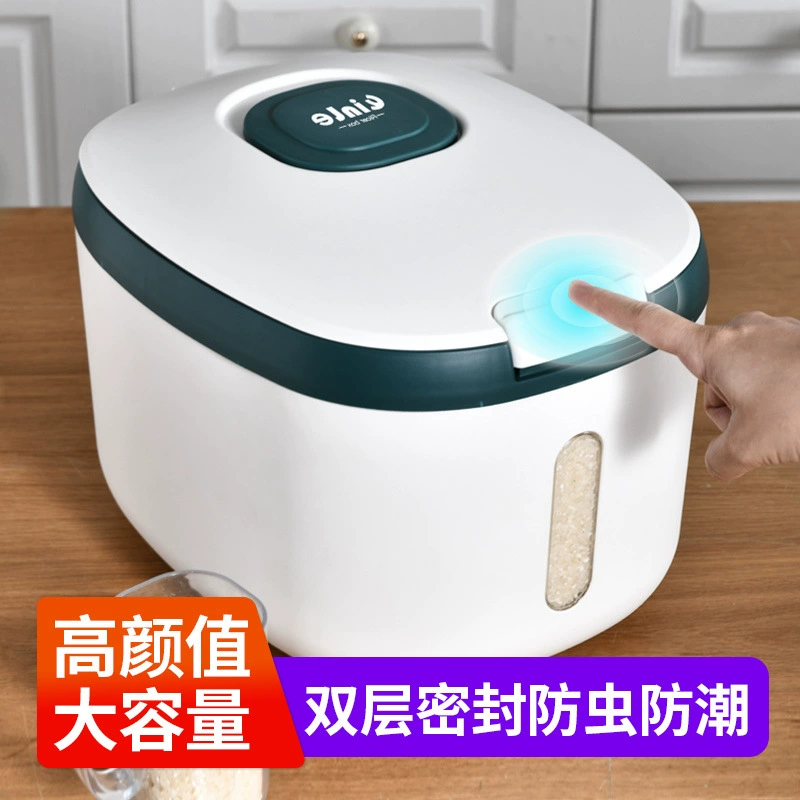 New rice bucket, insect-proof and moisture-proof, sealed rice tank noodles, rice flour, cat food and dog food storage for home use