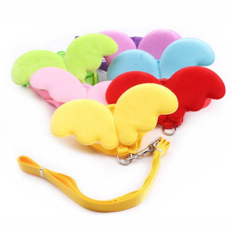 Gato mascota cuerda de tracción Ángel alas de pecho Correa gatito tracción cuerda pecho Correa en forma de I gato tracción