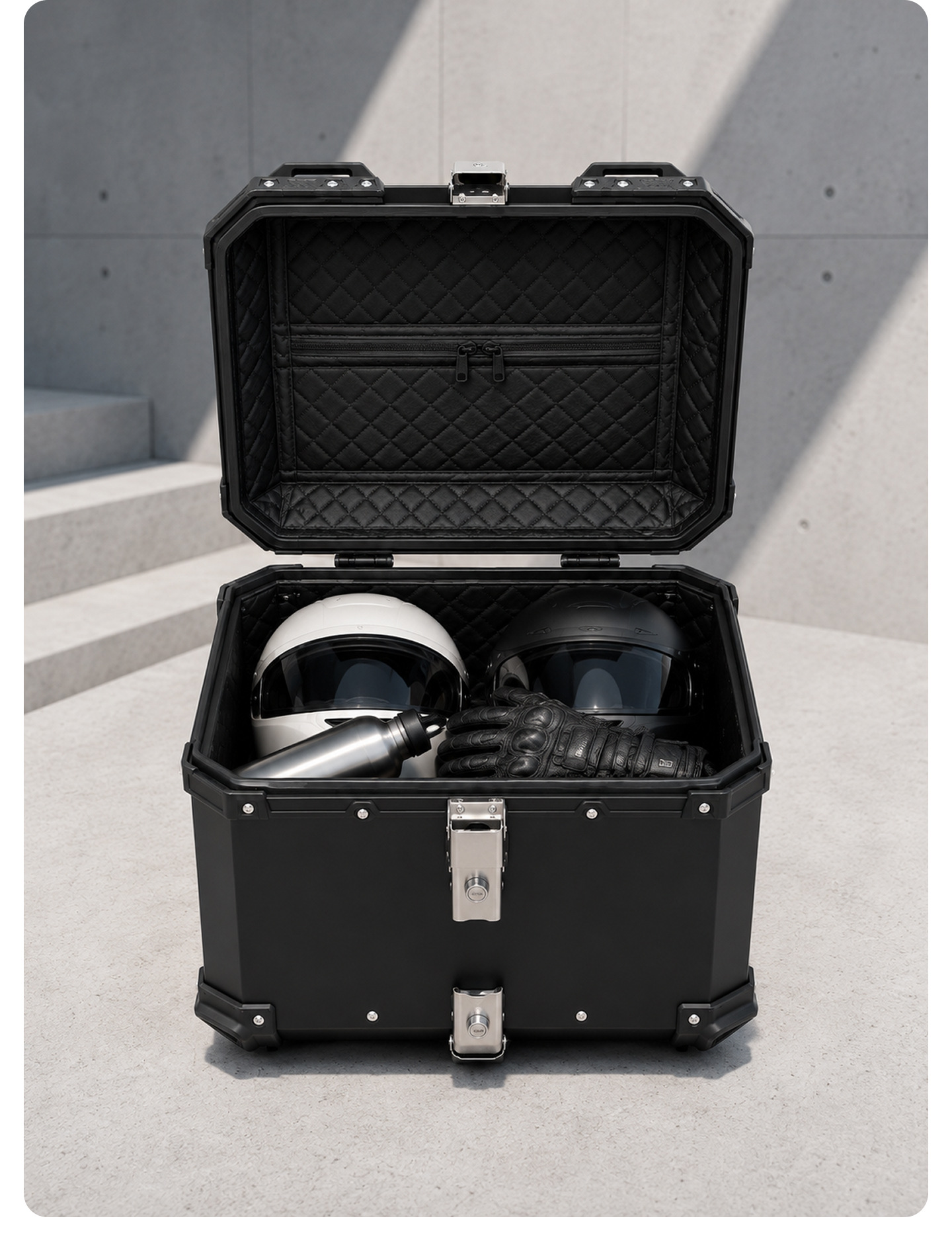 New aluminum alloy tail box, large capacity, waterproof, anti-theft, universal for electric vehicles, quick-release rear trunk