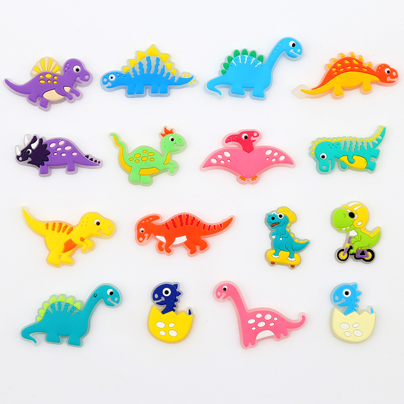 Creative Dinosaur Shoe Charms, Clog Shoe Charms, Handicraft Accessories, Available for Wholesale, Cartoon, Cute, Fun, Suitable for All Seasons