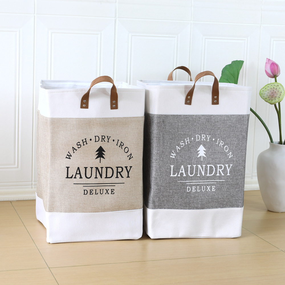 Bolsa de lino portátil plegable cesta de ropa sucia bolsa de compras bolsa de ropa sucia cesta de lavandería cesta