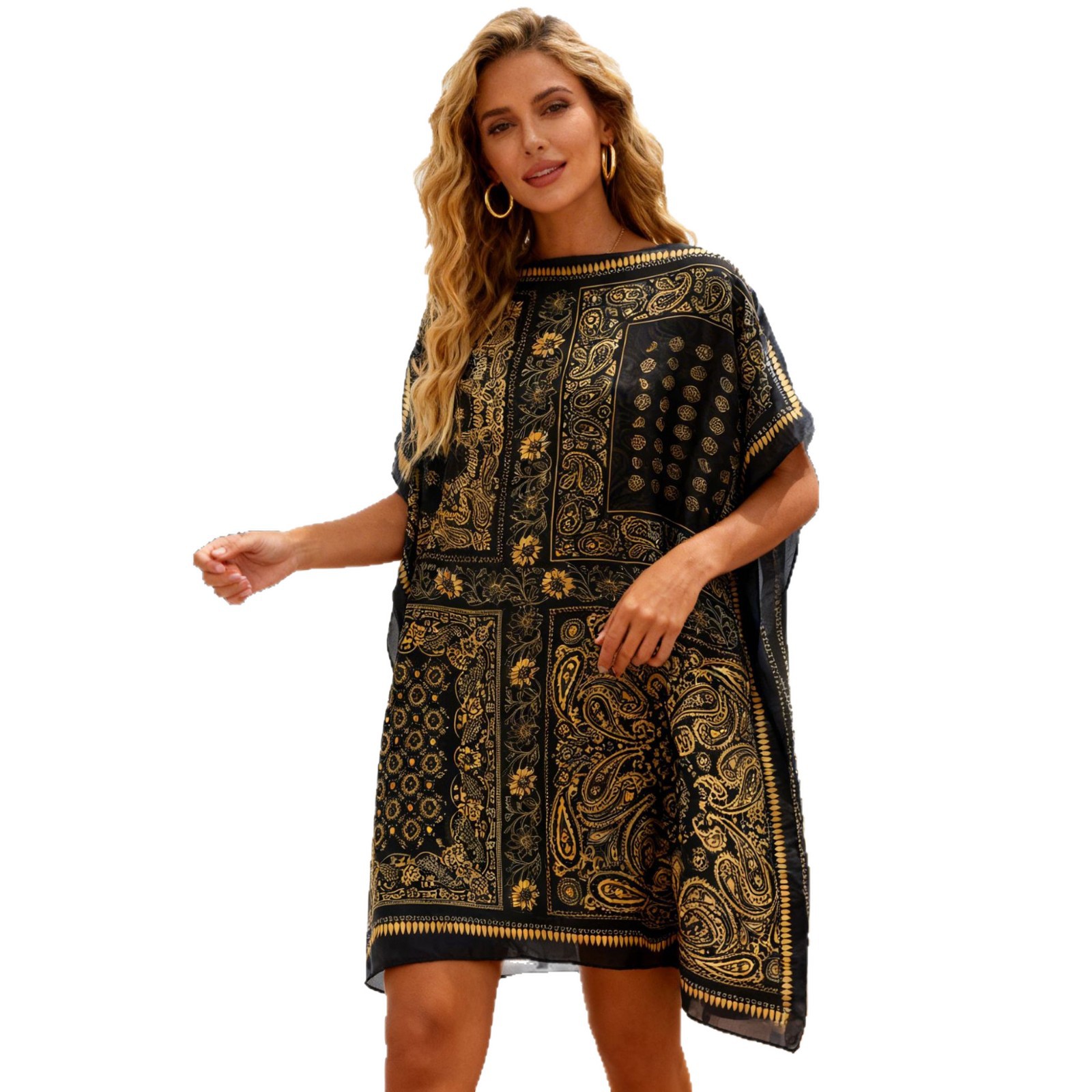 Ventas transfronterizas calientes de moda europea y americana vestido de playa bikini camiseta elegante falda protectora solar chal
