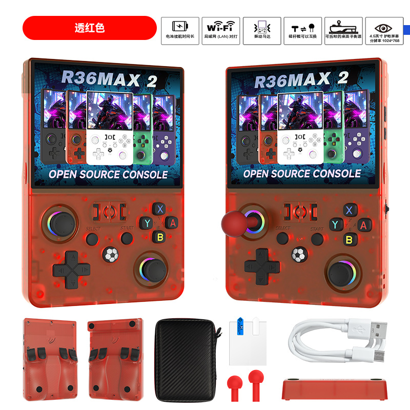Consola de Juegos Portátil Retro de Código Abierto R36max2 de 4.0 Pulgadas R36S Pantalla HD