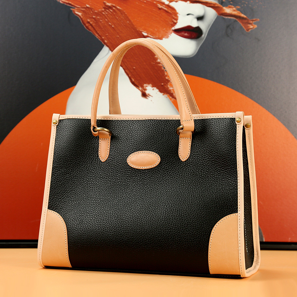 真皮女包秋冬手拎外贸跨境头层牛皮中号托特包休闲单肩斜挎手提包
