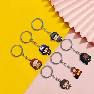 Classic Film and Television [Stranger Things] High-Quality Keychain Pvc Material School Bag Car Pendant Cross-Border