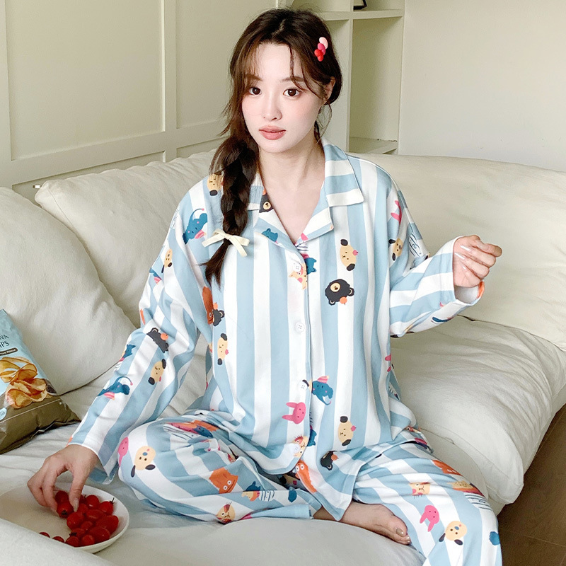 2025 New Popular Pajamas for Women, Spring & Fall Long-Sleeved, Small People Can Wear High-End Home Clothes Cardigan Suit