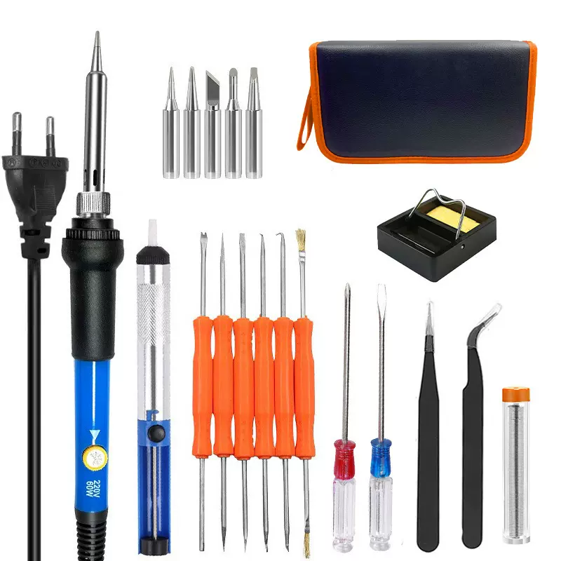 电烙铁调温60W热缩管烙铁套装家用汽车修补工具恒温烙铁套装跨境