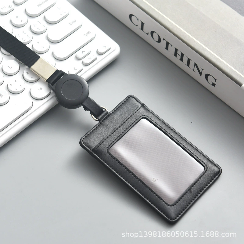 retractable factory brand identity protection cover work ID card holder with lanyard employee badge student ID card ID card
