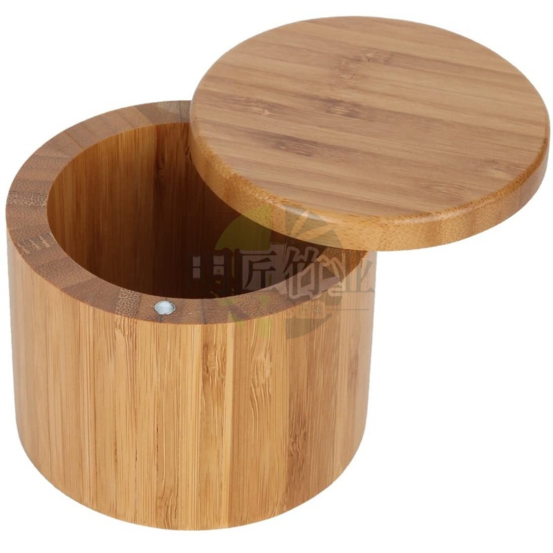 Round Bamboo Jar, Salt and Spi
