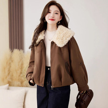 时尚翻领棉服女短款2025冬季新款加绒保暖外套小个子减龄休闲棉衣