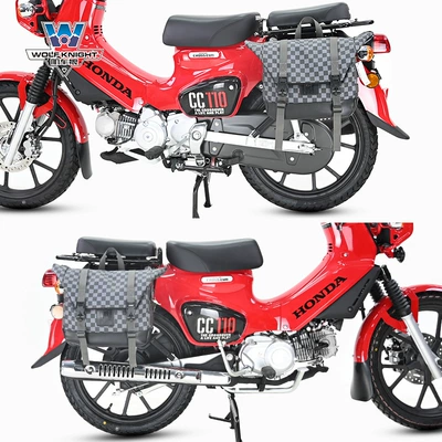 Muscle car Wolf suitable for Honda – Motorcycle bumper - baby-cc110-left-right-plaid-gray-helmet-bag-can-hold-full-helmet