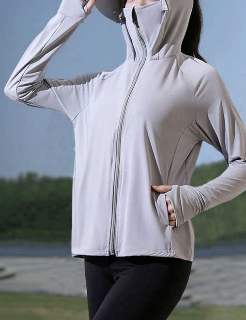 Летняя тонкая женская солнцезащитная одежда с длинными рукавами и защитой от ультрафиолета, оригинальная пряжа, физическая защита от солнца, эластичная солнцезащитная одежда, уличная тонкая куртка