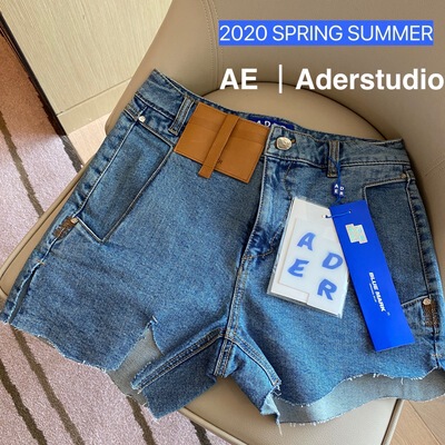 Ad*R Er**R Genuine] Factory Direct Supply Full Set of Packaging Cinder Asymmetrical Broken Design Denim Shorts