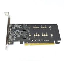 PCIE4.0 16x双盘位NVME满速20110拆分卡2口M2扩展卡J硬盘阵列卡转