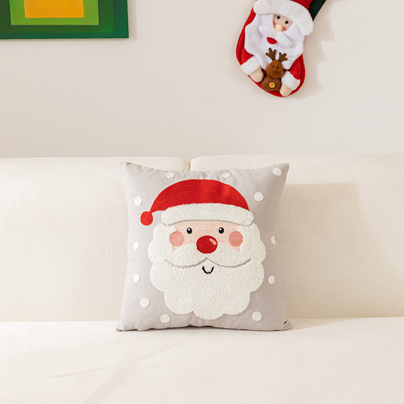クリスマスタオル刺繍枕カバーホリデーホームソファクッションクリスマス枕リビングルームクッションカバーアマゾン|undefined