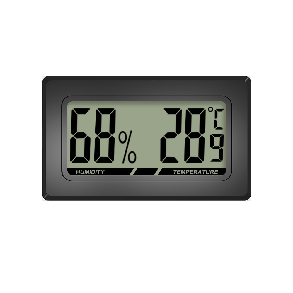 嵌入式迷你电子室内外宠物爬虫无线温湿度计雪茄盒温湿度表英文屏