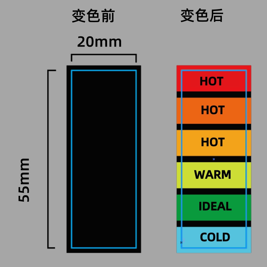 感温变色贴纸热感显色 热变色提示贴 温度贴纸热变贴高温提醒显示