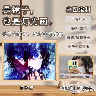 New blue prison Jie Shiyi luminous mirror fill light creative ins wind desktop ornaments led night light