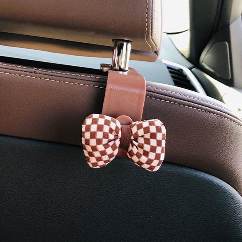 Gancho de coche, respaldo del asiento del coche, almacenamiento invisible trasero multifuncional, gancho pequeño, accesorios de decoración de coche lindos para mujer