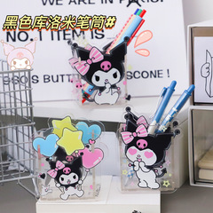 2元店透明亞克力筆筒學生無印風桌面擺件收納盒少女化妝刷異型