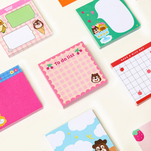 100 Pages of Cartoon Bear Sticky Notes Ins Girly Heart Primary School Student Gifts Portable Note Message Stickers Takeaway Notes