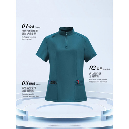 Quick-drying Elastic Separate Set Men and Women Beauty Medical High-end Short-sleeved Shirt and Pants Medical Staff Uniform