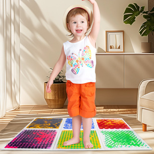 Liquid Sensory Floor Play Center with Colorful Floor Full of Fun Sensory Board Tiles for Toddlers 6 Pack