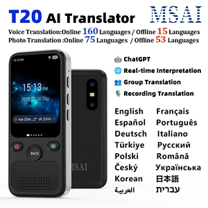 Трансграничный интеллектуальный и точный автономный переводчик T20, помощник по синхронному переводу для деловых поездок на 160 языков по всему миру