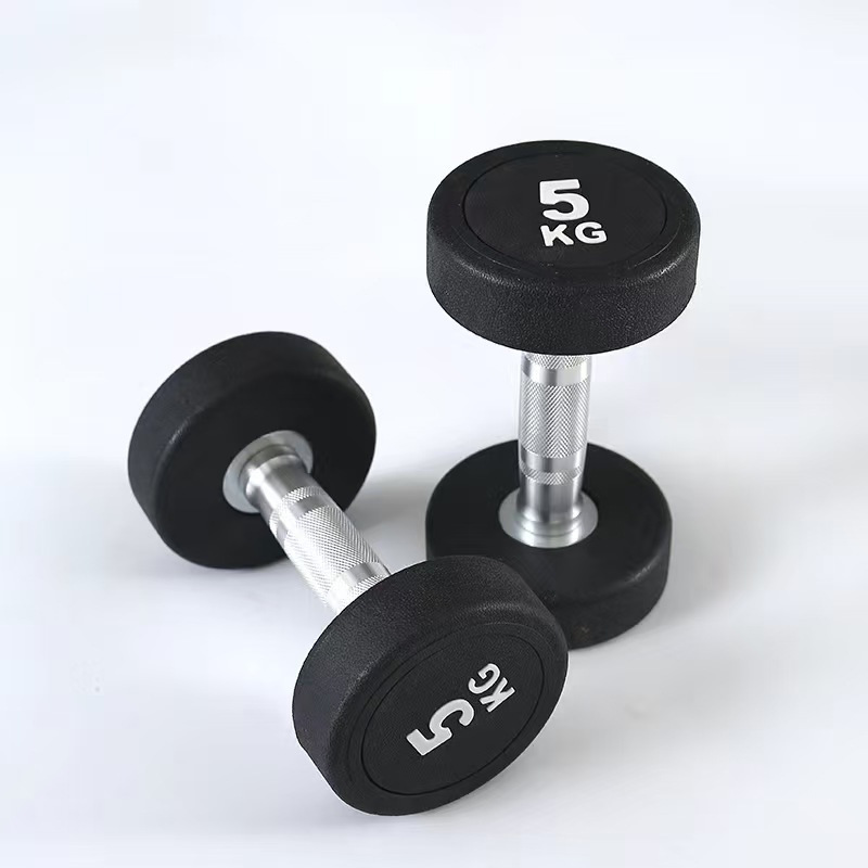 Mayorista transfronterizo gimnasio comercial educación privada bolsa de cabeza redonda de acero redondo sólido gimnasio dumbbell bolsa de peso