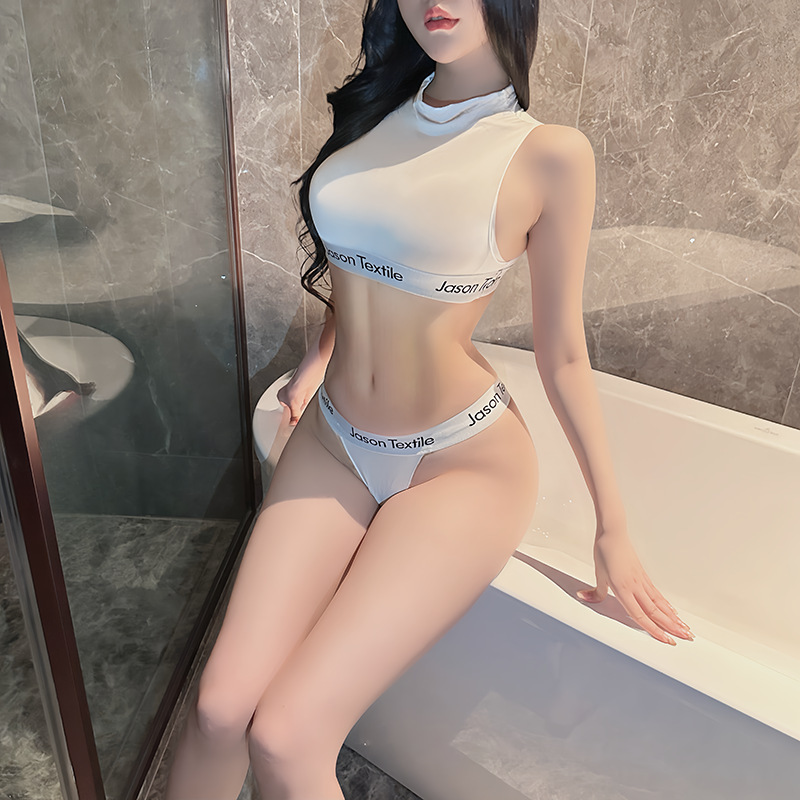 Sexy Underwear Sexy Ice Silk Swimsuit Sports Vest Stretch Breathable Tight Bikini suit