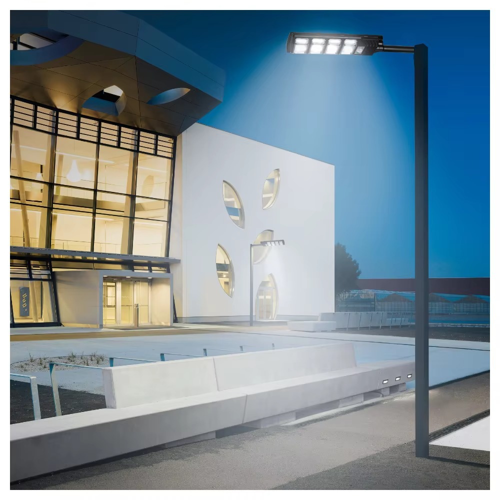 Nueva luz de calle especial transfronteriza para exteriores, luz de jardín, luz de calle solar integrada de gran angular de tres lados, súper brillante y alta potencia