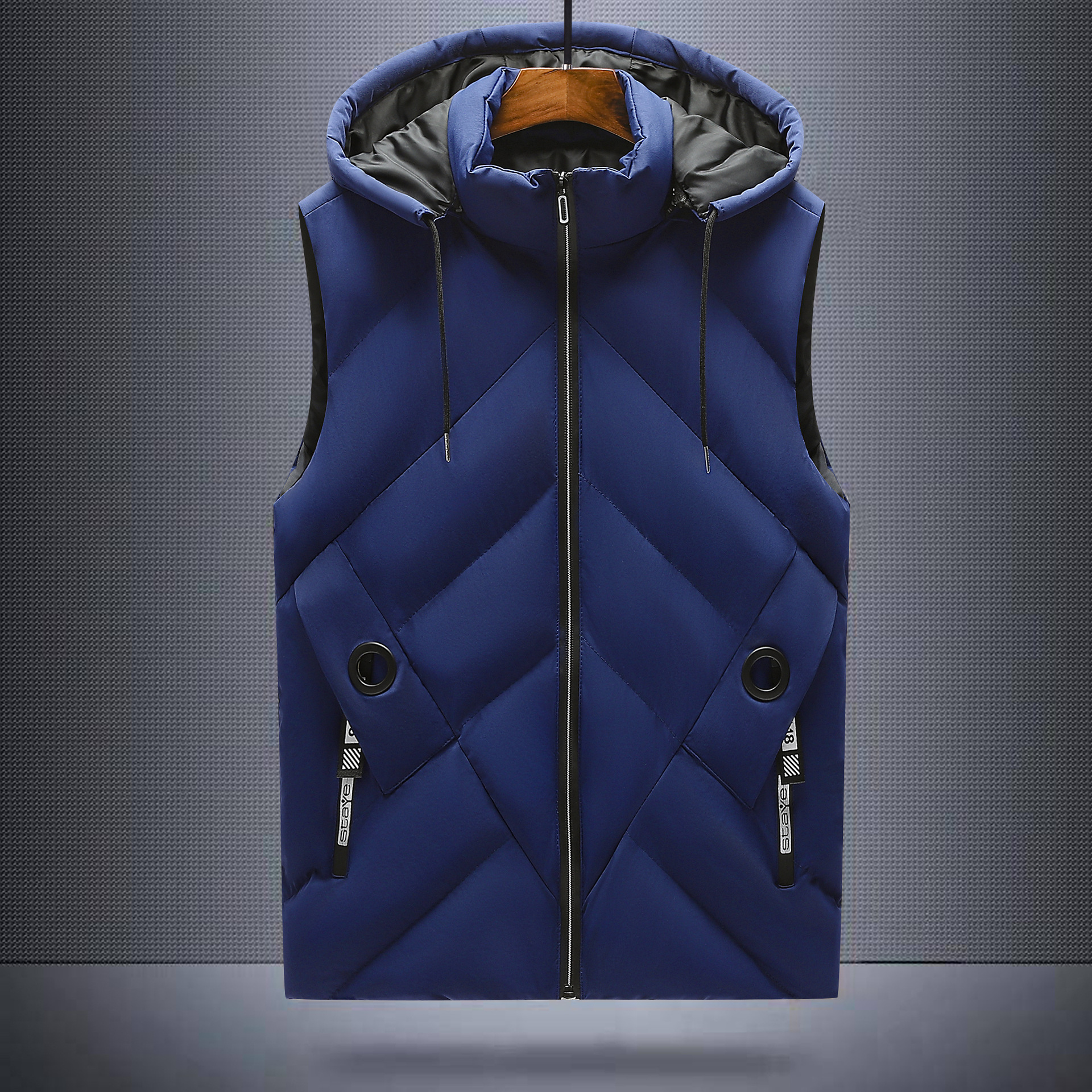 M - 6XL hombre otoño invierno chaleco de algodón de pluma hombre invierno chaqueta caliente de gran tamaño hombre moda guapo clip de caballo casual