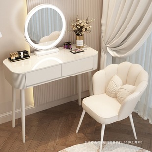 Simple White Dressing Table Bedroom Simple Modern Small Apartment Dressing Table Internet Celebrity Light Luxury Solid Wood Cream Style Dressing Table New