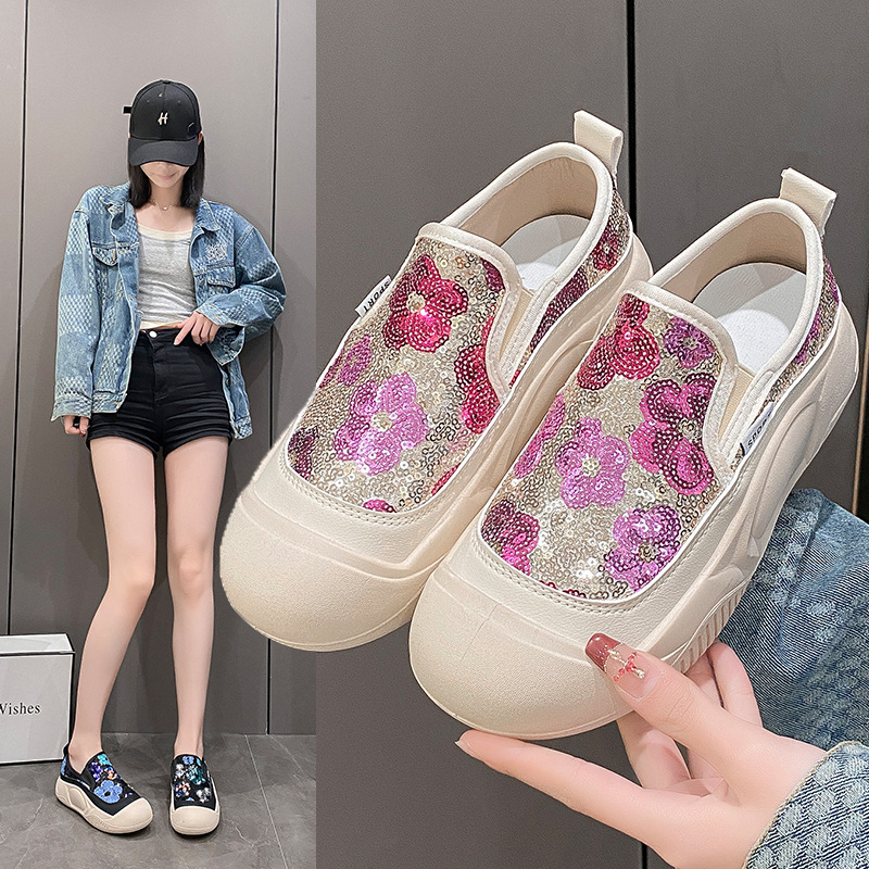 Women's Casual Floral Sequins Round Toe Casual Shoes display picture 30