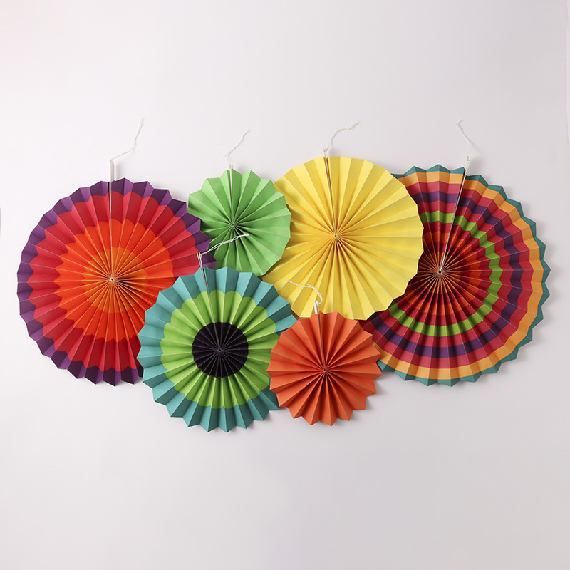 6 Fan de papel colorido