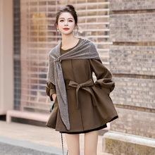 韩系针织披肩设计感风衣女2025秋季新款超好看小个子系带显瘦外套