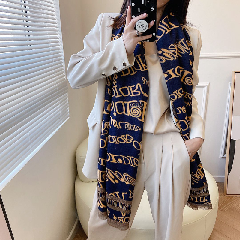 2021 europeo y americano de otoño e invierno de moda suave bufanda larga chal cálido de mujer nueva Alah carta bufanda de Cachemira