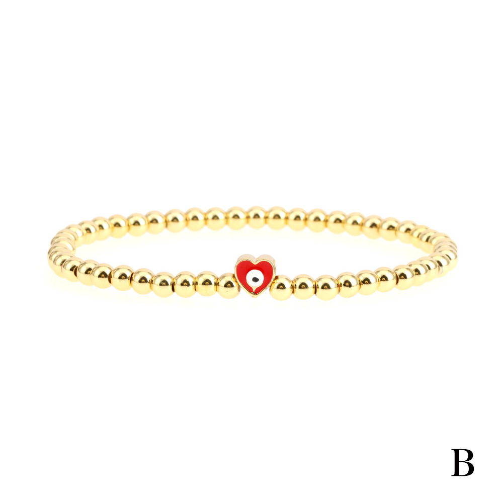 Fashion Heart Shape Copper Enamel Bracelets 1 Piece