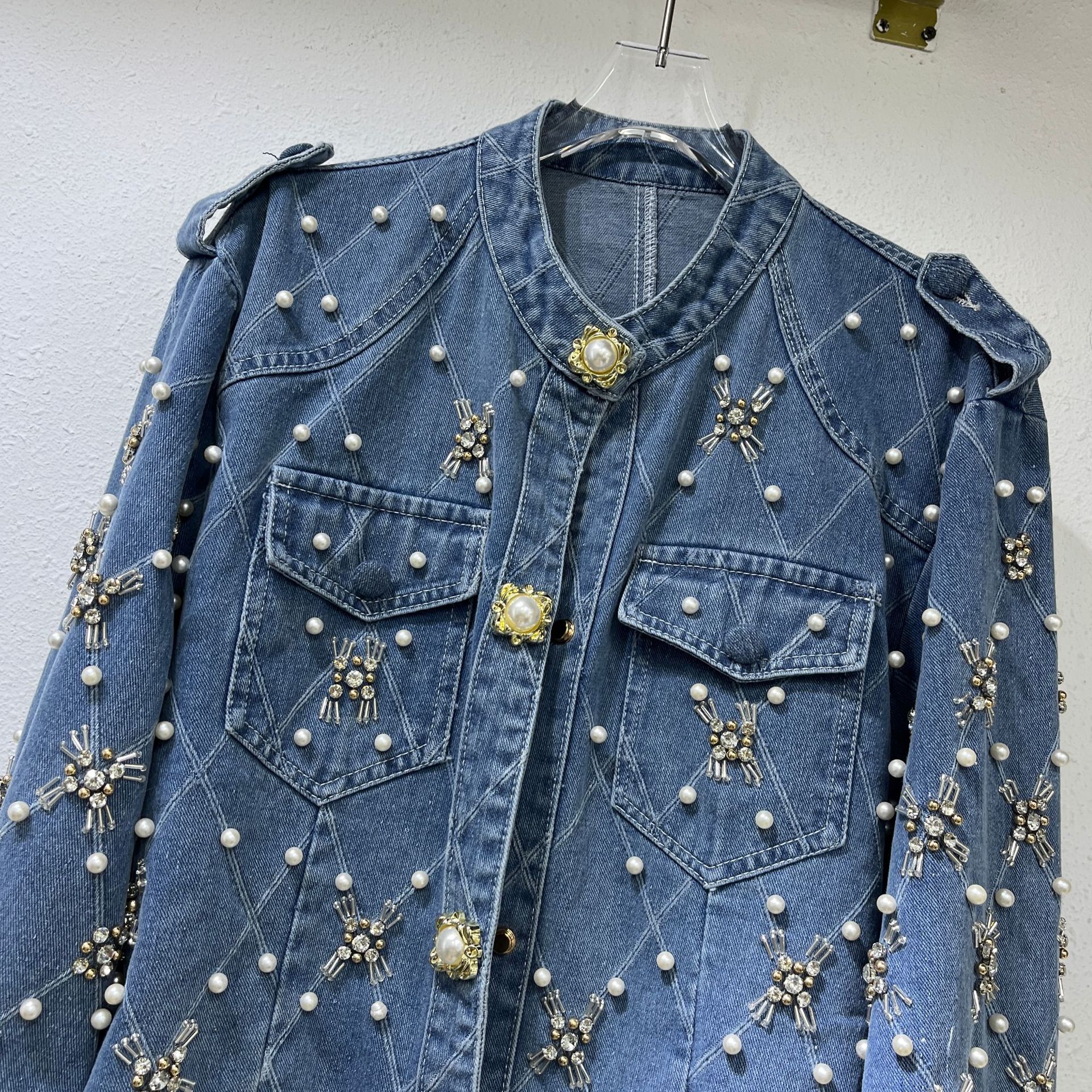 Women's Heavy Denim Jacket Loose Fit Versatile Winter Outerwear_voghion.com
