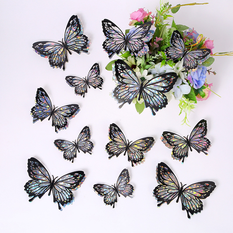 3d Decorative Hollow Butterfly Wall Stickers Double Layer Metal_voghion.com
