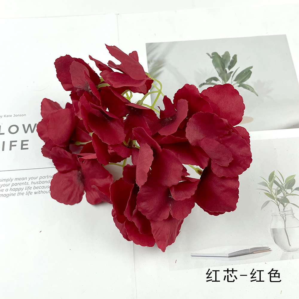 27 piezas de flores de hortenida de bodas, guía de diseño floral, sala de bodas, flores de fondo, flores falsas, flores de decoración de seda