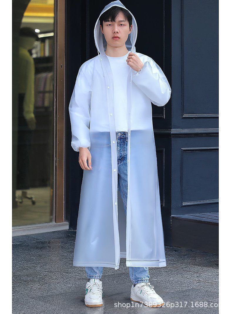Reusable thickened long raincoat waterproof lightweight portable EVA raincoat full-body poncho for men and women adult rainwear