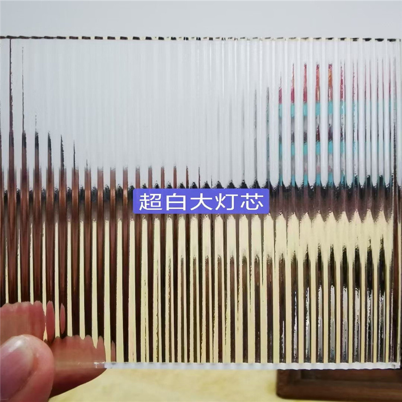 4mm-10mm透明彩色压花玻璃长虹玻璃超白可钢化长虹玻璃